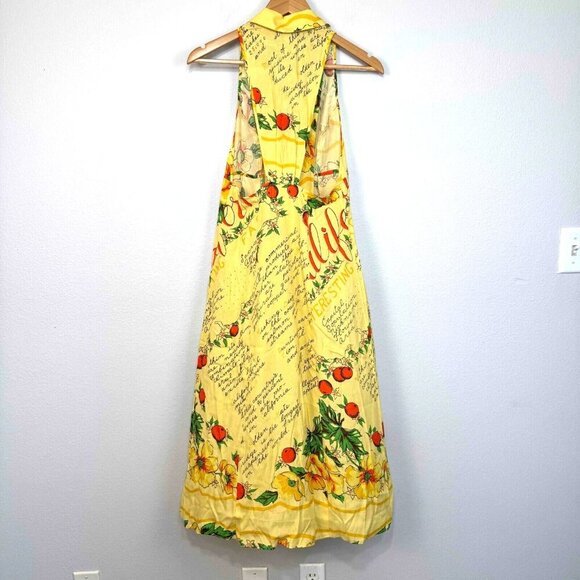 Urban Outfitters Women's Tropical Sleeveless Dress Viscose Yellow Size Medium - Picture 4 of 12